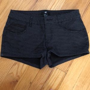 H&M Black and white polka dot khaki shorts
